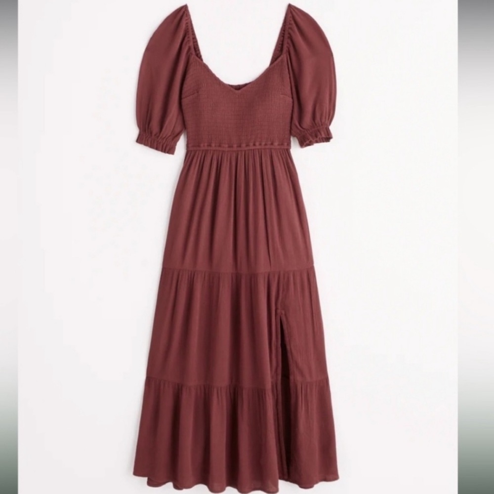 Abercrombie Short Sleeve Smocked Midi Dress